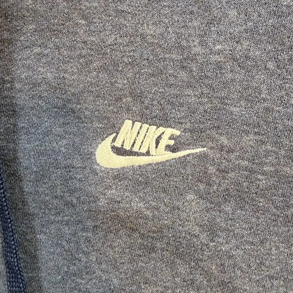 Nike Vintage Blue Heather Mini Swoosh Pullover Hoodie Mens Size Large